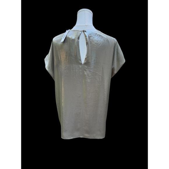 Banana Republic Large NEW WITH TAGS Liquid Metallic Flowy Blouse Top SLinky - Picture 14 of 14